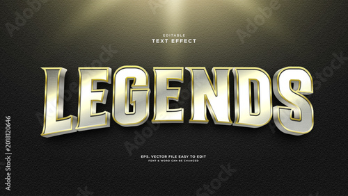 Картината върху платно Legends editable text effect shiny metal text style