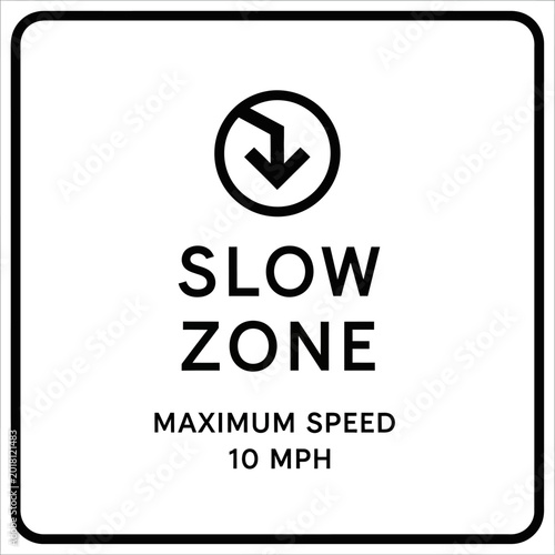 Free Download Road sign indicating slow zone speed limit. - GFXLoad