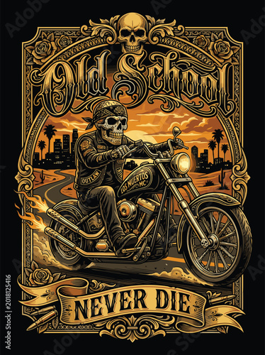 Photos Realistische chicano riding a chopper motorcycle Vector  Illustration | Chicano