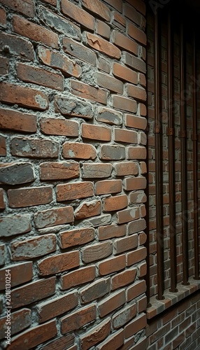 Gritty brick walls, rusted bars, dim cell light,  stone,  solitary