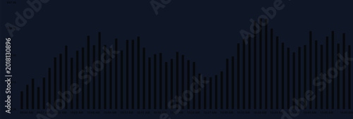 Cuadro en lienzo Financial stock market bar chart showing price fluctuations over time vector ill