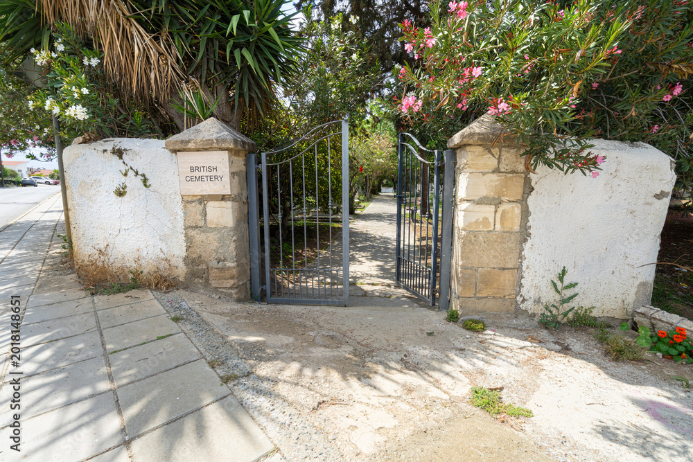 Fototapeta premium the small British cemetery in Larnaka, Cyprus
