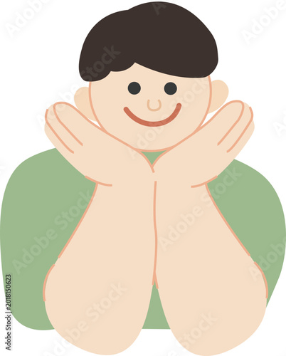 Foto Resting his chin on his hands