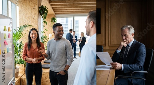 Diverse business team working together in a modern office api