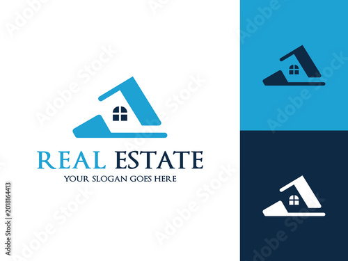 Abstract House Real Estate Logo, Elegant Construction and Realty Logo