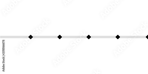 thin lines with small geometric flower shape borderline.