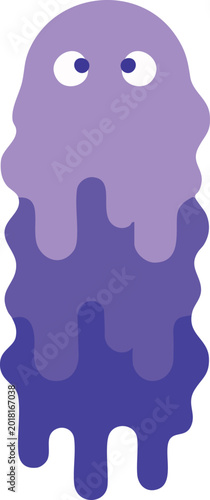 Tall purple layered dripping slime creature illustration