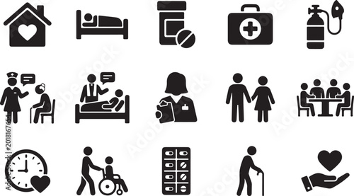 Tableau sur toile Diverse group of people engaged in various activities and using technology and t