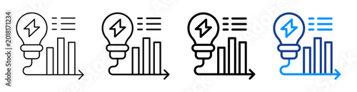 Energy Consumption Icon Different Style Outline Collection Set