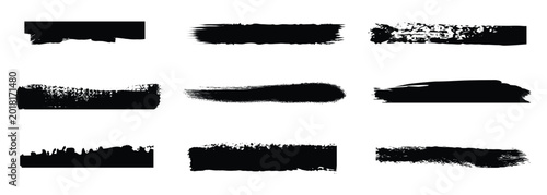 Принти на полотні Abstract ink shape collection