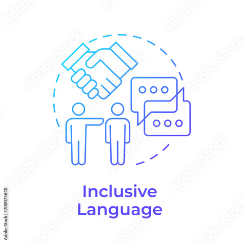 Quadro em tela Inclusive language blue gradient concept icon
