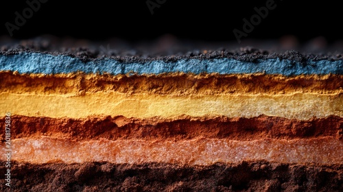 Colorful layered earth strata