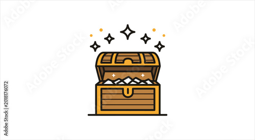 Foto Treasure Chest Filled with Gold Coins and Jewels.