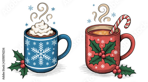 Foto Two beer mugs with foam clinking together in celebration Vector