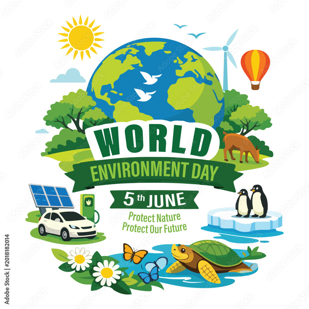 Fototapeta premium 4073 World Environment Day Nature Protection Poster