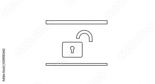 Open Padlock Icon Symbolizing Security, Freedom, Access, and Unlocking Ideas