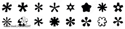Slika na platnu Set of Black Asterisk Symbols