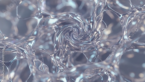 Futuristic Bio-Digital Iridescent Fluid Abstract Background