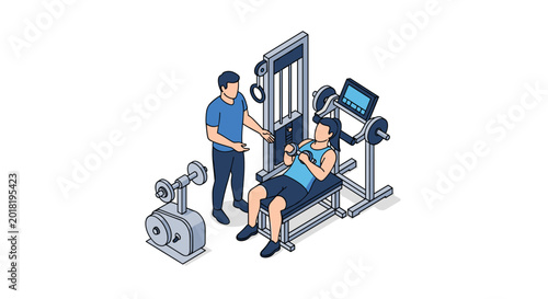 Canvastavla Personal Trainer Assisting Client with Weightlifting Exercise.