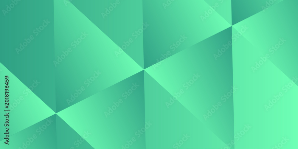 Fototapeta premium Green polygonal mosaic background. 3d Triangles, abstract background. Design wallpaper. Abstract Color Low Poly Background. Polygon Pattern. Creative Design. Used for presentation, information .