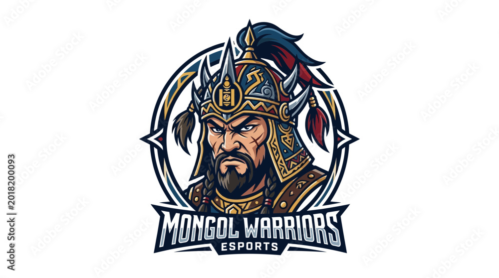 Φωτογραφία Mongol Warrior Esports Logo Design.