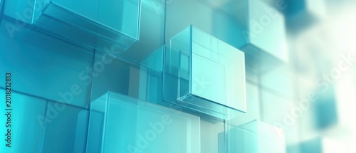 Overlapping transparent cubes create a minimalistic background with soothing tones adding a modern touch to any design