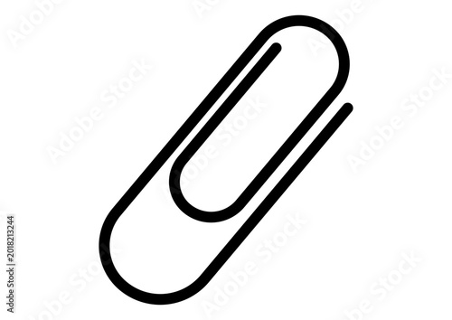クリップアイコン　ゼムクリップ　書類　シンプル　フラットデザイン　ベクターイラスト