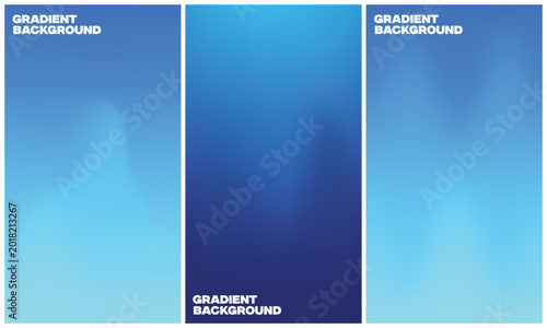 Three blue gradient backgrounds for digital design and applications with web design digital art graphic resource color transition smooth transition abstract background