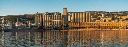 Quadro em tela panoramic view of the port of Rijeka in Croatia