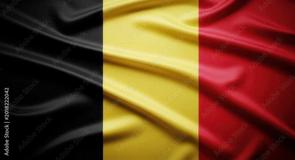 Obraz premium Belgian flag fabric with flowing folds and vibrant colors