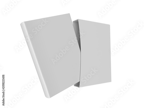 Slika na platnu Slipcase book mockup with clean white hardcover packaging on  background