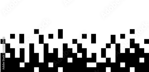 Fényképezés Pixel dissolved black disperse mosaic background