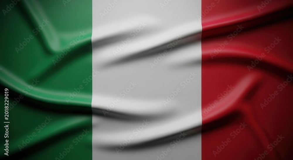 Obraz premium Italian flag fabric with green white and red stripes