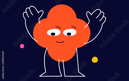 Fotografija Orange geometric figure face
