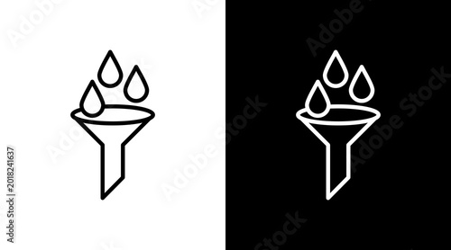 Tableau sur toile Water Filter White Icon Set Design