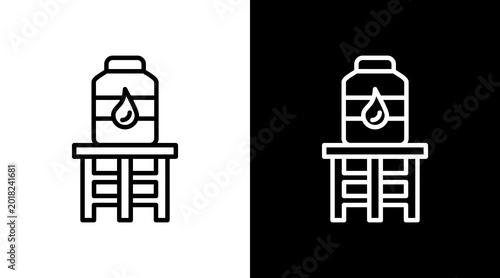 Water Tower White Icon Set Design