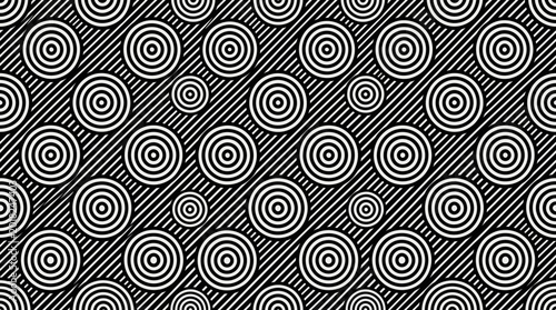 Schilderij op canvas Abstract concentric circle pattern with repeating spirals for graphic design