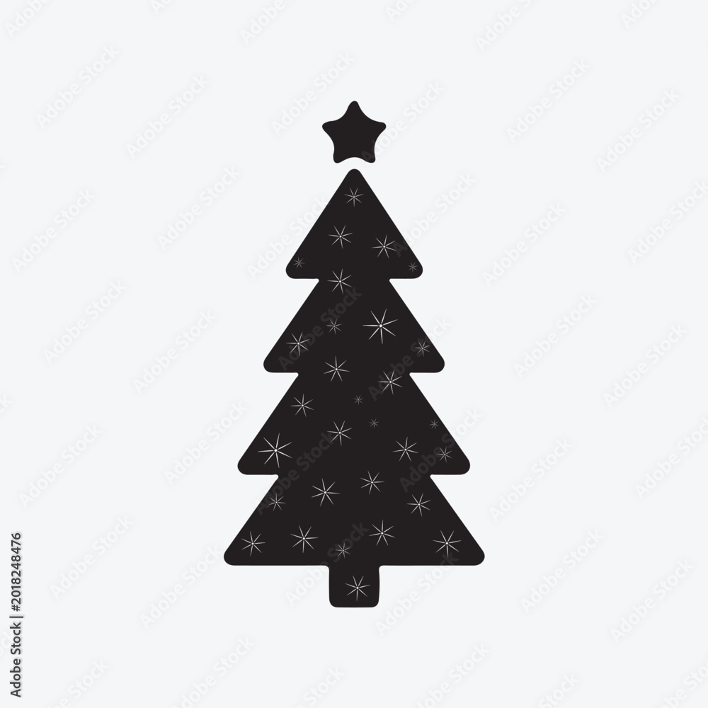 Fototapeta premium Christmas Tree Silhouette Vector Festive Holiday Tree Isolated Icon