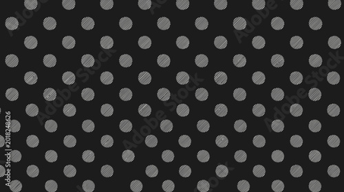 Εκτύπωση καμβά Evenly Spaced Grey Polka Dot Pattern on Dark Background for Graphic Resources