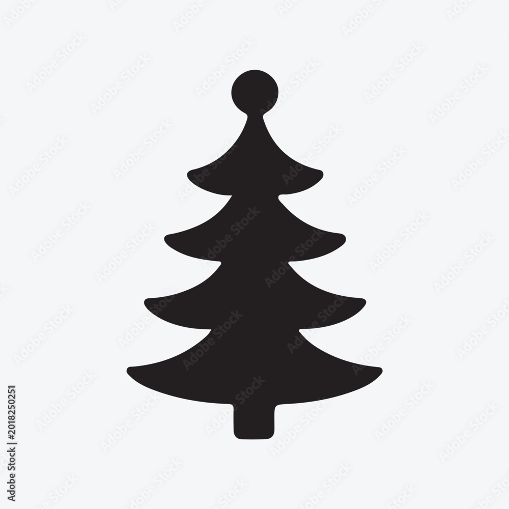 Fototapeta premium Christmas Tree Silhouette Vector Festive Holiday Tree Isolated Icon