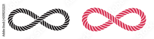 Photos Infinity symbols vector, black and red rope textured endlessness continuity limi