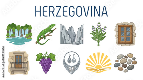 Cuadro en lienzo Herzegovina Cultural and Natural Icons Collection.