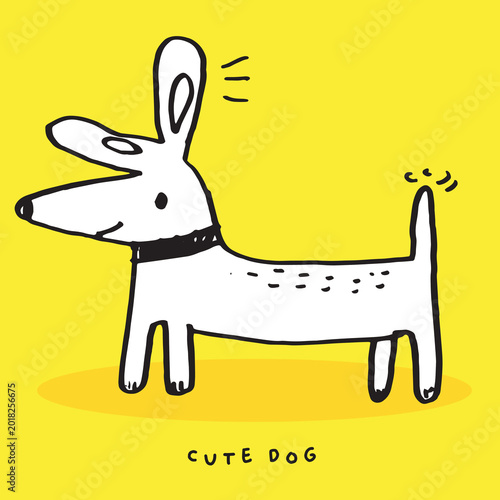 Hand drawing doodle cute dog vector illustration, Cute dog cartoon