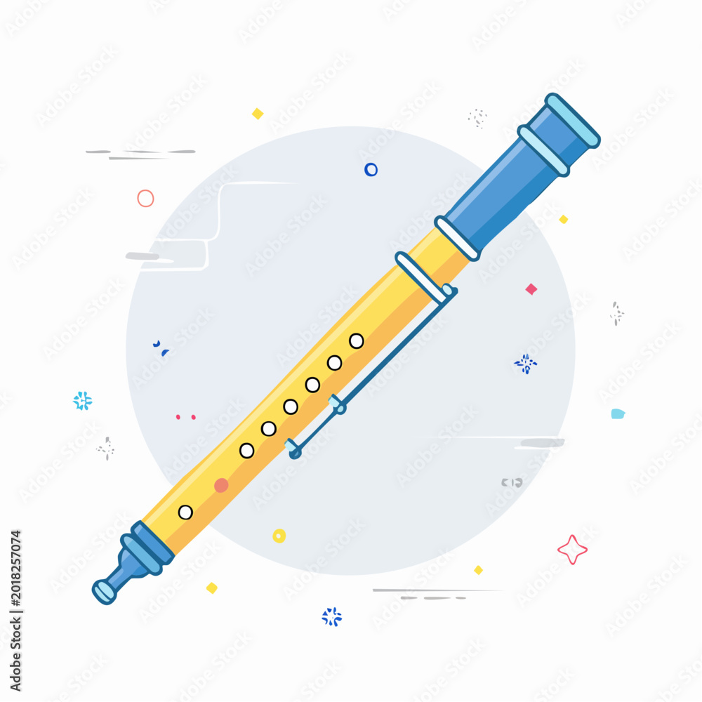 Fototapeta premium Illustration of a recorder musical instrument