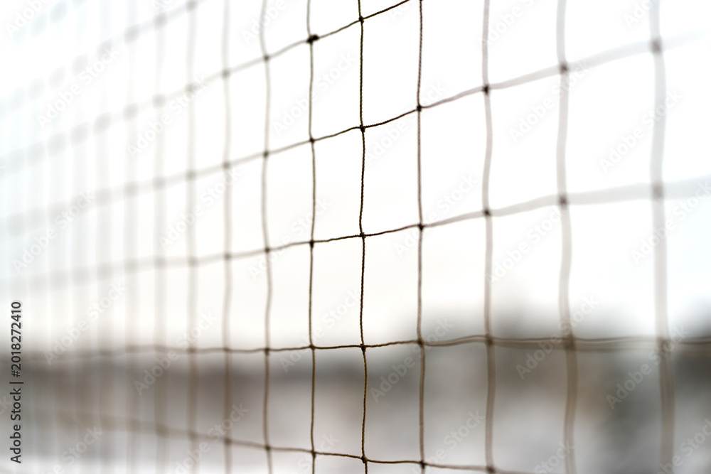 Fototapeta premium Strong knotted barrier net for balcony protection