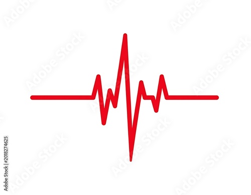 Red Heartbeat Line Medical Symbol Graphic.