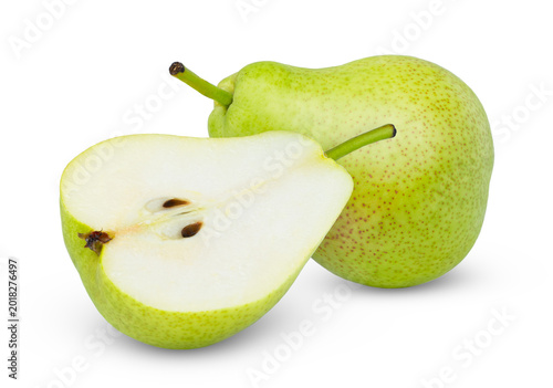 Bild auf Leinwand Isolated green pears