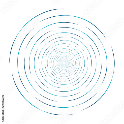 Hypnotic Blue Swirl Concentric Circles Background