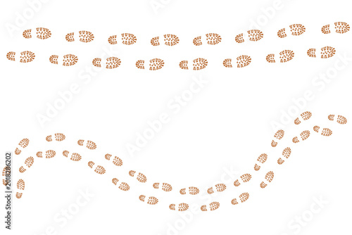 Foto footprints shoe sole tracking path on transparent background, Shoes trail track
