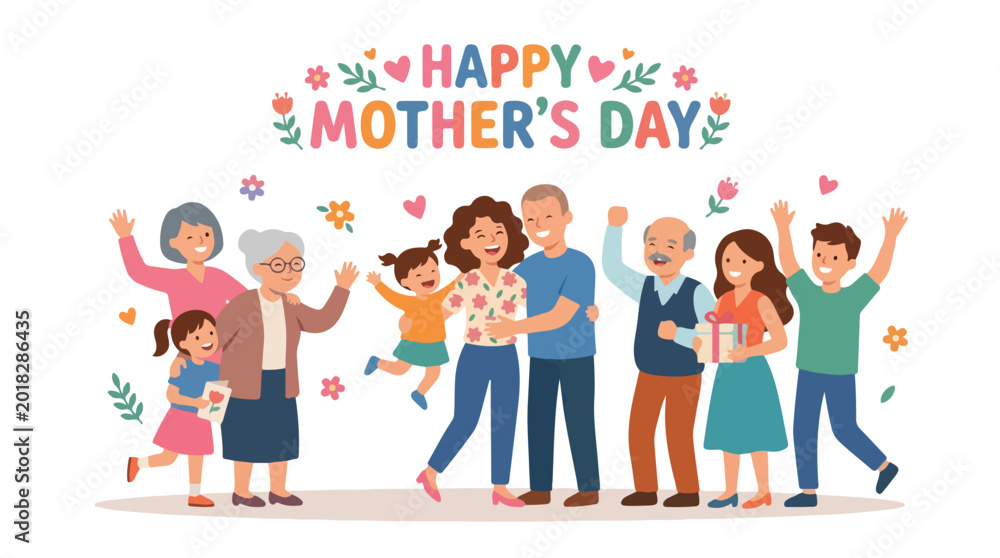 Fototapeta premium Vector people celebrating 